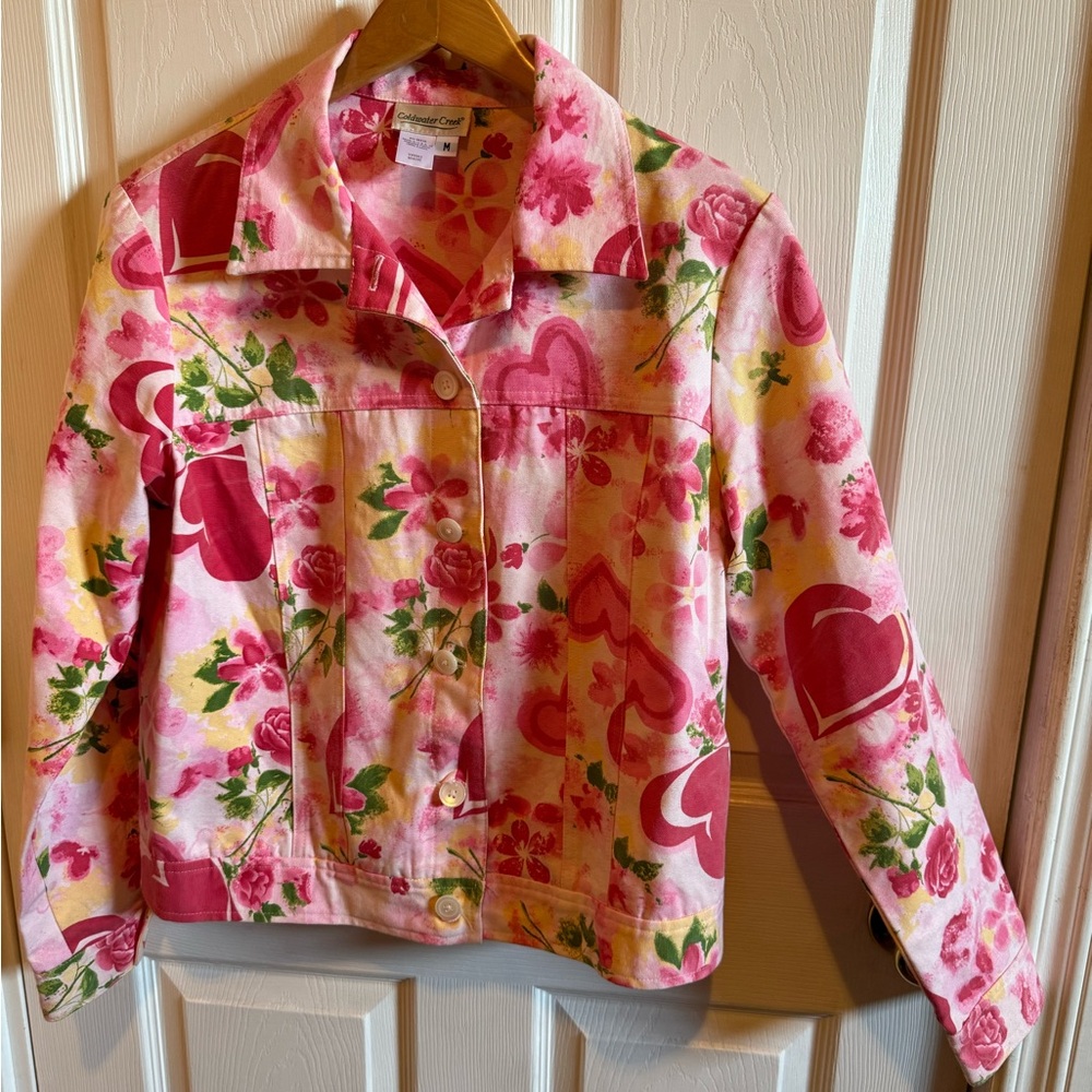 Vintage Coldwater Creek Heart Floral Jacket